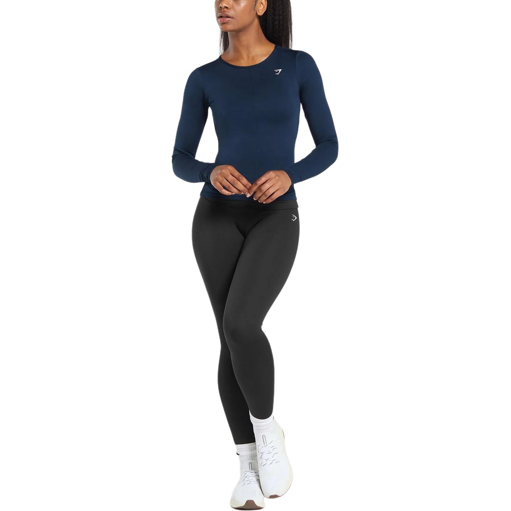 GYMSHARK Everyday Open Back Long Sleeve Top Logo T