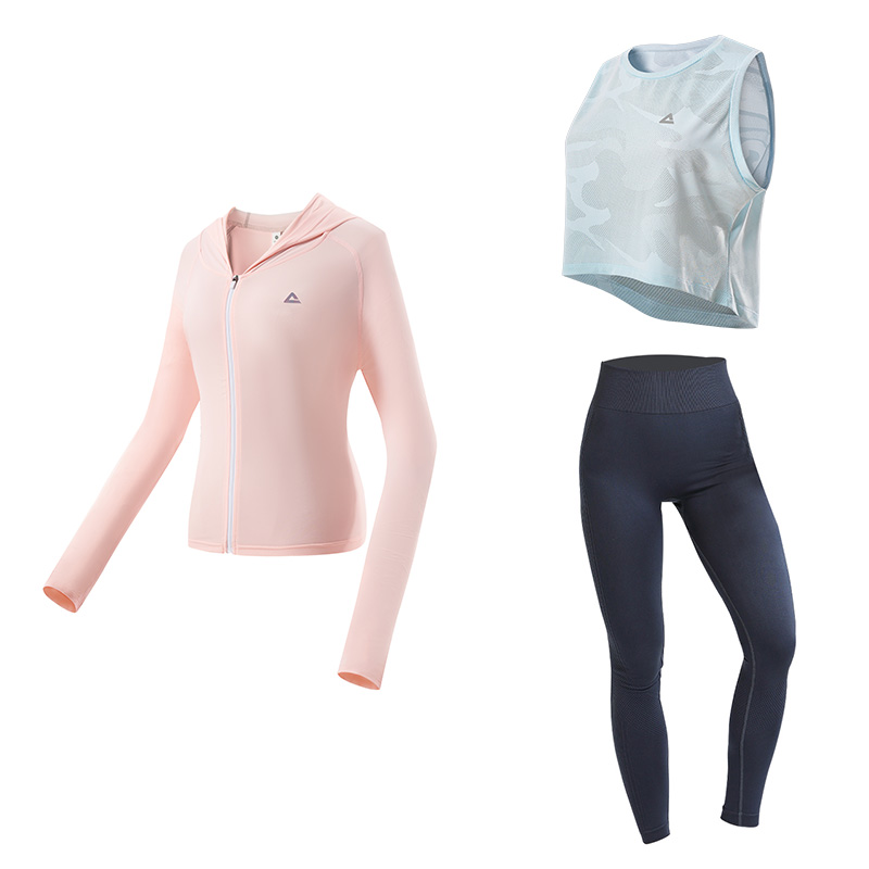 匹克 瑜伽服健身运动服外套背心瑜伽裤三件套健身套装 女款