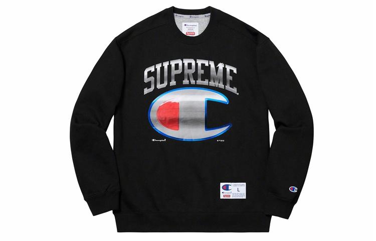 Supreme SS19 x Champion Chrome Crewneck Logo
