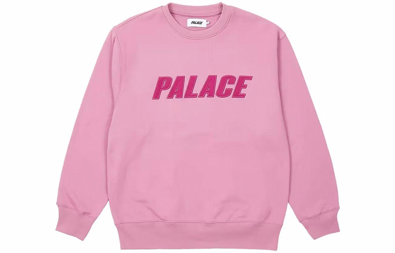 PALACE SS23 IRIDESCENT APPLIQUE CREW ULTRA MAUVE Logo